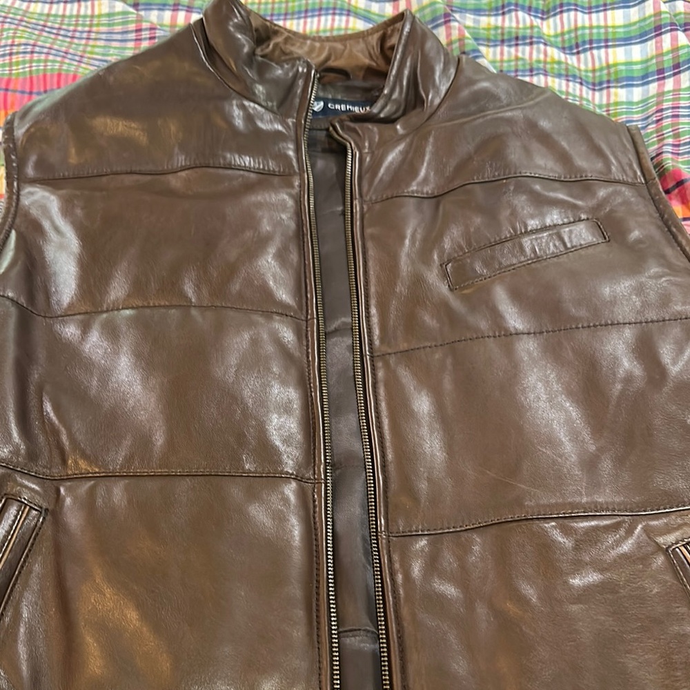 Leather Brown Men's Vest